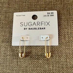 Sugar fix by Baublebar Safety Pin Pierced Earrings in Gold Tone